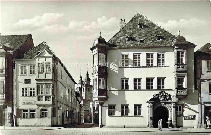 BAYREUTH Bayern Blick in die Braugasse mit Rathaus