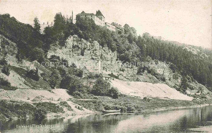 Fuerstenberg  Weser Niedersachsen Panorama Burg