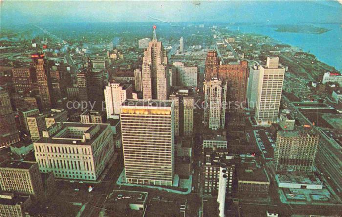 Detroit Michigan USA Downtown from the Air