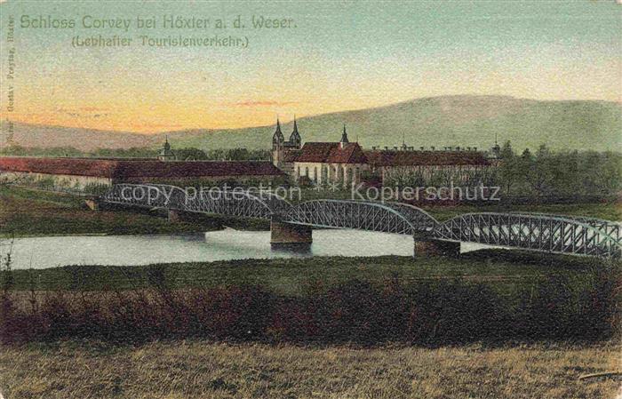 Hoexter Weser Schloss Corvey Weserbruecke