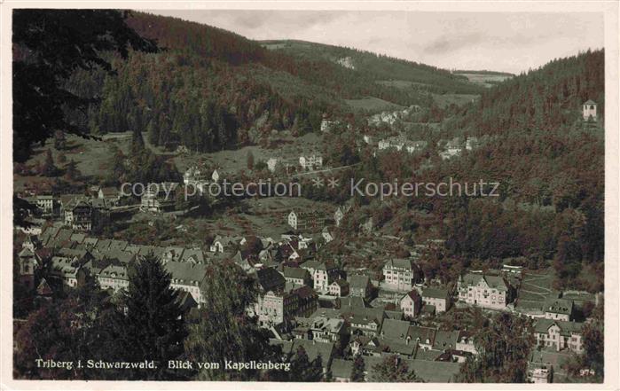 Triberg Schwarzwald BW Blick vom Kapellenberg