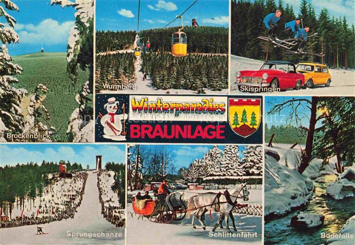 Braunlage Harz Brockenblic Wurmberg Skispringen Sprungschanze Schlittenfahrt Bod