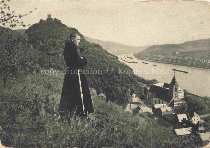 Bornhofen Kamp Rhein Blick von der Hoehe Moench
