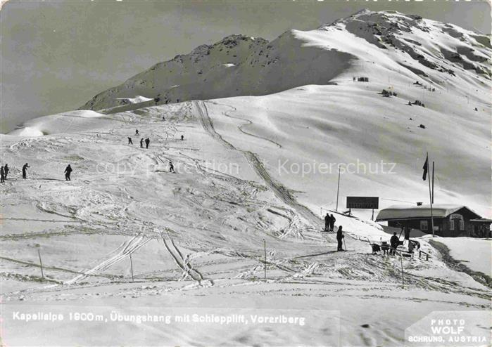 Vorarlberg Region AT Kapellalpe uebungshang mit Schlepplift