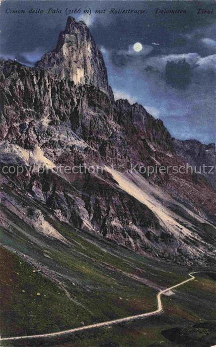 Dolomiten Dolomiti IT Cimon della Pala mit Rollerstrasse