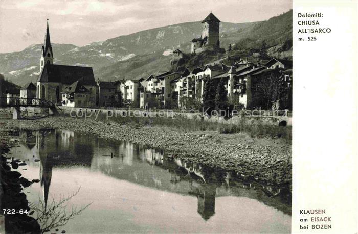Klausen  Eisacktal Suedtirol IT Panorama Kirche