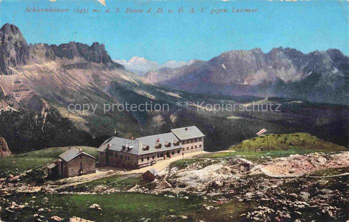 Schlernhaeuser 2457m Bolzano Dolomiti IT Panorama