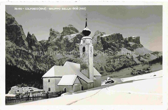 Colfosco in Badia Kolfuschg 1645m Dolomiti IT Gruppo Sella Boe Kirche
