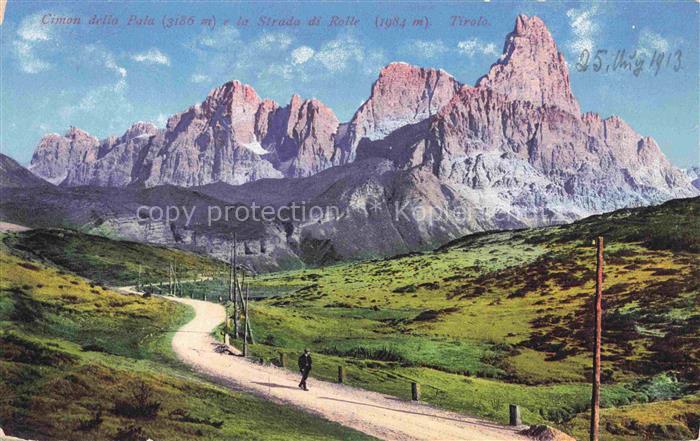 Cimon della Pala Cimone dela Pala 3186m Trento IT e la Strada di Rolle