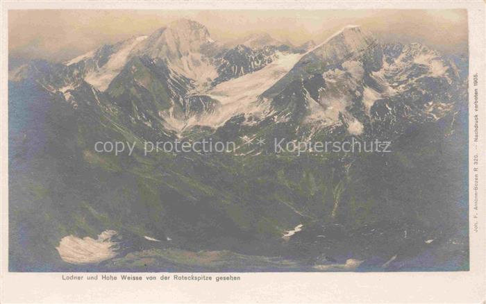 Lodner Lodnerspitze 3219m Texelgruppe Dolomiti IT mit Hohe Weisse von der Roteck