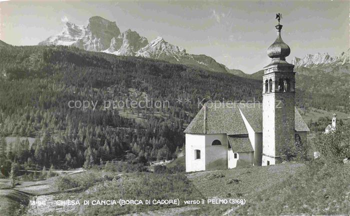 Borca di Cadore Belluno Veneto IT Chiesa di Cancia verso il Pelmo