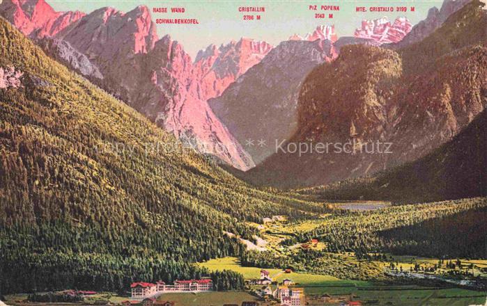 Neu-Toblach Dobbiaco Bolzano IT mit Toblachersee und dem Ampezzotal