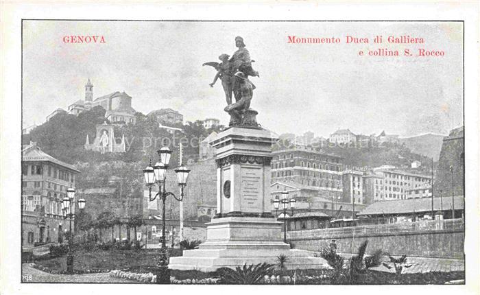 GENOVA Genua Liguria IT Monumento Duca di Galliera e collina San Rocco