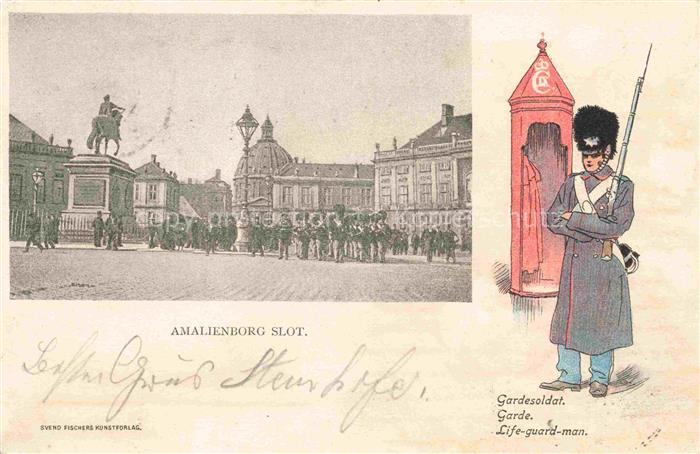 Amalienborg Schloss Kopenhagen COPENHAGEN Kobenhavn DK Motiv Gardesoldat