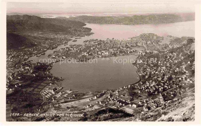 Bergen  Norge Utsikt fra Ulrikken