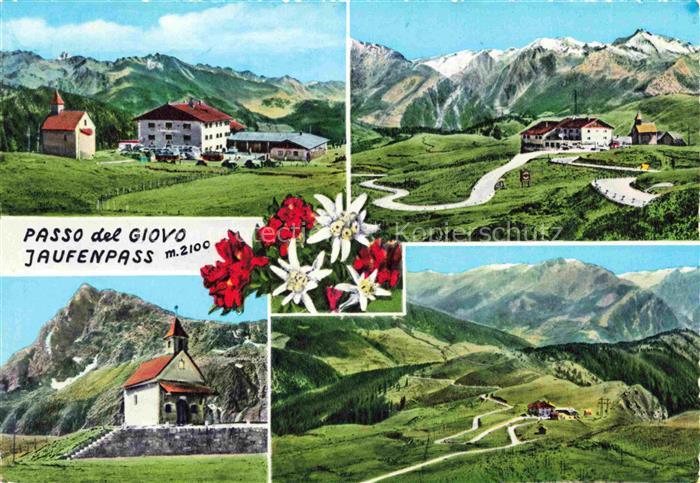 Jaufenpass 2094m Passo del Giovo IT Panorama Teilansichten Kapelle