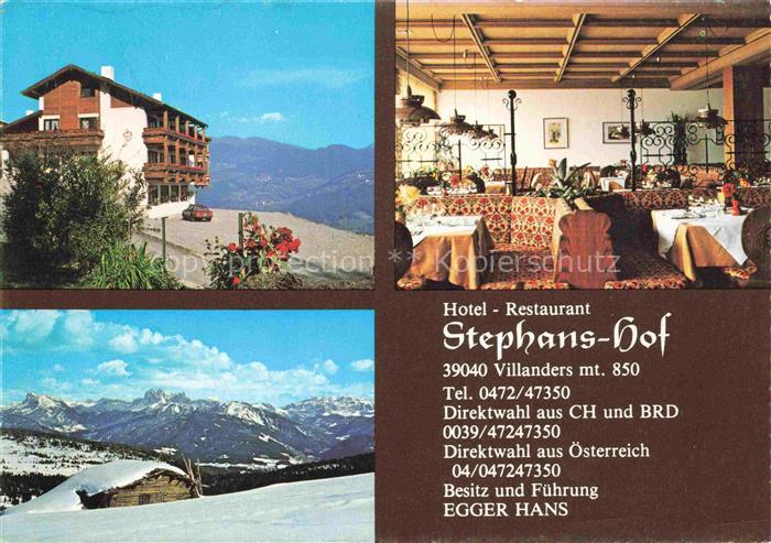 Villanders Villandro BOLZANO Suedtirol IT Hotel Restaurant Stephans Hof Panorama