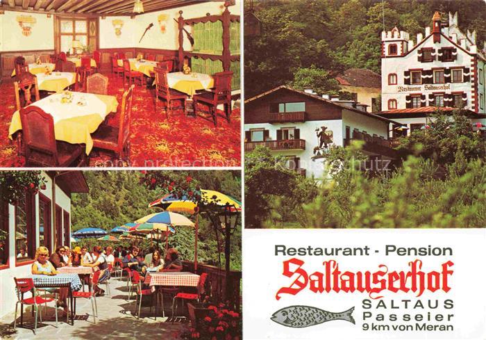 Saltaus MERANO Suedtirol IT Restaurant Pension Saltauserhof Terrasse