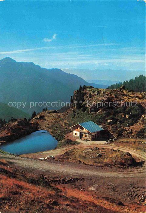 Passo Manghen Manghen Pass 2072m Trentino IT Baita Manghen Huette e Laghetto Cad