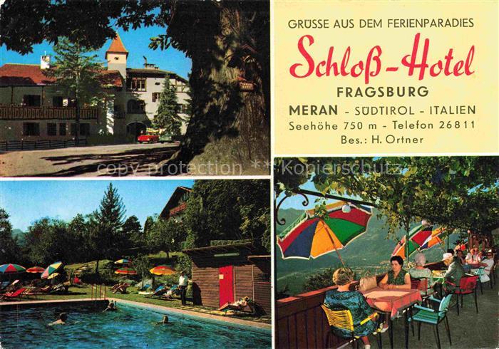 Meran MERANO IT Schloss Hotel Fragsburg Schwimmbad Terrasse