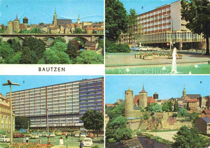 Bautzen Sachsen Friedensbruecke HO Cafe Lubin Wohnhochhaus Alte Wasserkunst
