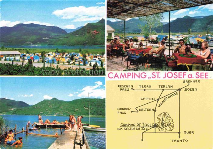 St Josef am See Kaltern Caldaro Bolzano IT Camping St Josef Terrasse Bootssteg