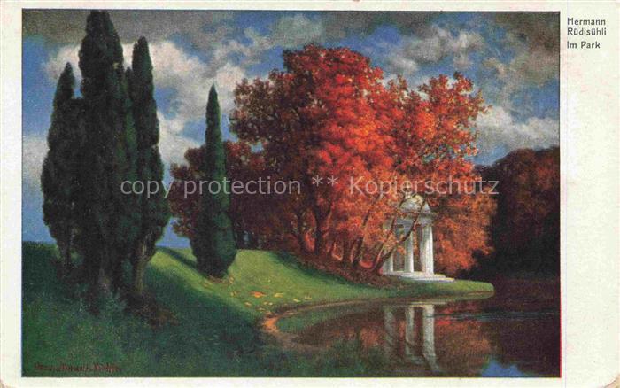 Ruedisuehli Hermann Kuenstlerkarte Im Park