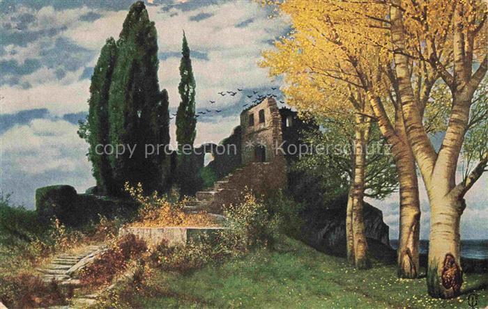 Ruedisuehli Eduard Kuenstlerkarte Verlassene Staette Deutsche Kunst