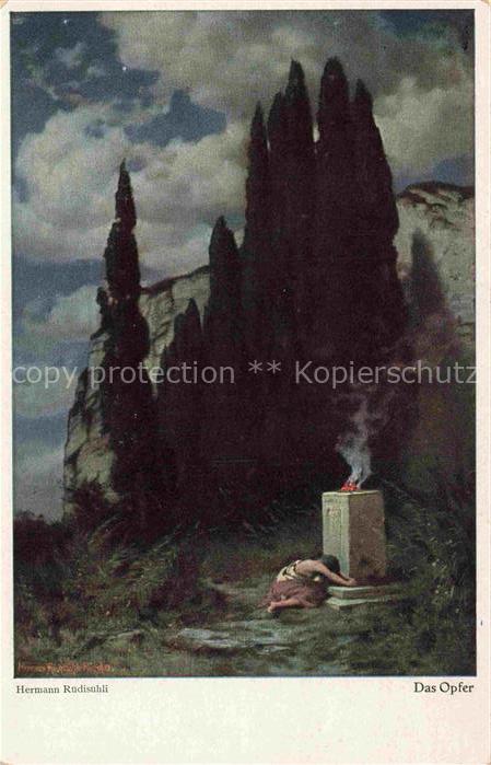 Ruedisuehli Hermann Kuenstlerkarte Das Opfer