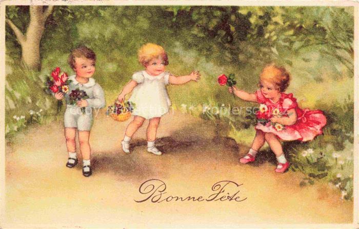 Kinder Child Enfants Bonne Fete Blumen