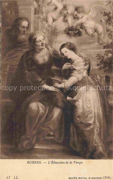 RUBENS Paul-Peter Pierre-Paul (1577-1640) Kuenstlerkarte Die Erziehung der Jungf