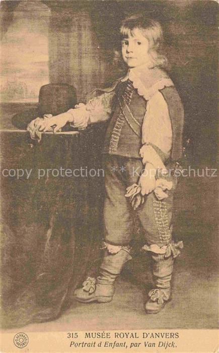 VAN DYCK Antonio Kuenstlerkarte Portrait Enfant Musee Royal d Anvers