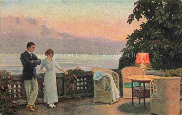 FISCHER Paul Kuenstlerkarte Junge Herzen