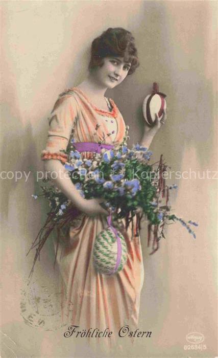 Foto Amag Nr. 62634/6 Ostern Frau Blumen