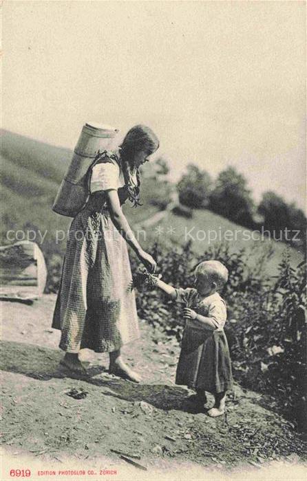 Foto Photoglob Wehrli Zuerich Nr. 6919 Frau Kind
