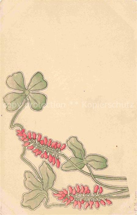 Kleeblatt-Litho-Rahmenkarte