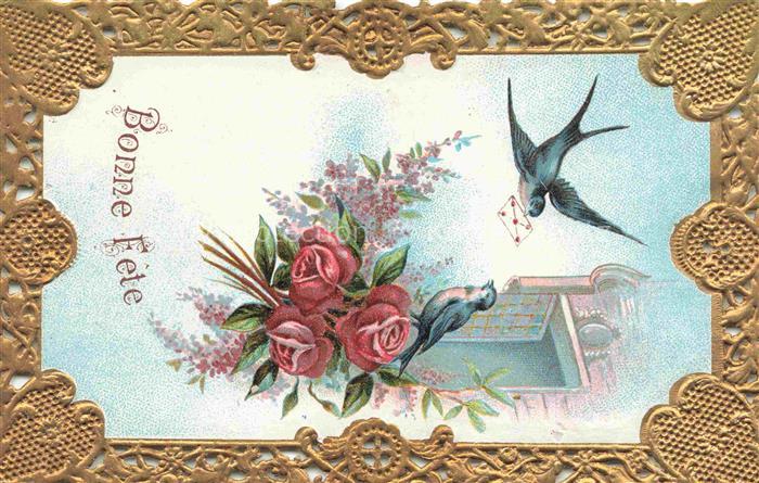 Schwalben Swallow Hirondelle Golondria Voegel Birds Oiseaux Brief Bonne Fete