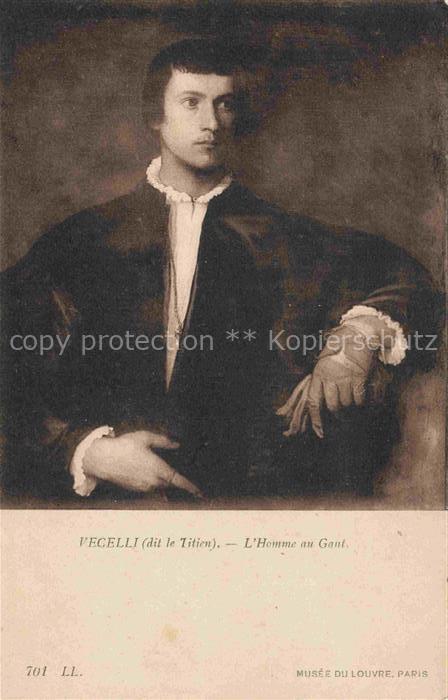 VECELLI Titien Kuenstlerkarte L Homme au Gaut Union Postale Universelle
