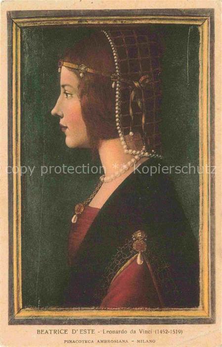 VINCI da Leonardo (1452-1519) Kuenstlerkarte Nr. 22 Beatrice D Este