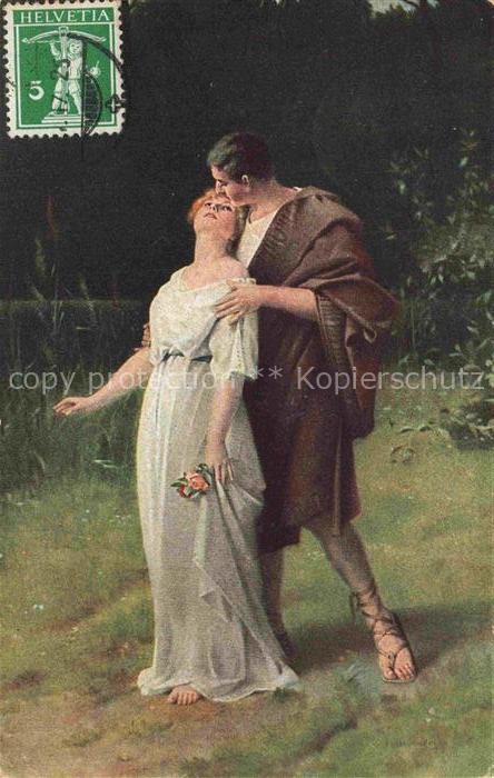 SCHRoeDTER G. Kuenstlerkarte Der erste Kuss