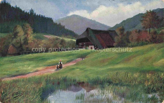 d Eu de Perthes H. Schwarzwaldkuenstler Haus im Tal