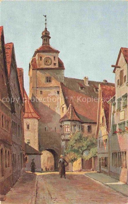 DEHIO V. Kuenstlerkarte Rothenburg o.d.T. Weisser Turm