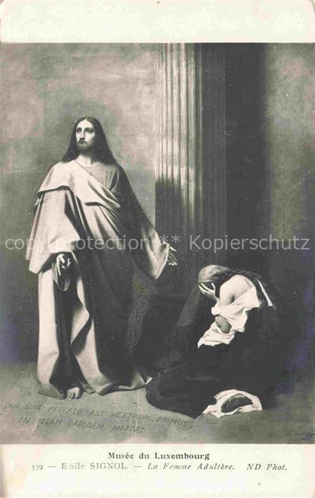SIGNOL Emile Kuenstlerkarte La Femme Adultere
