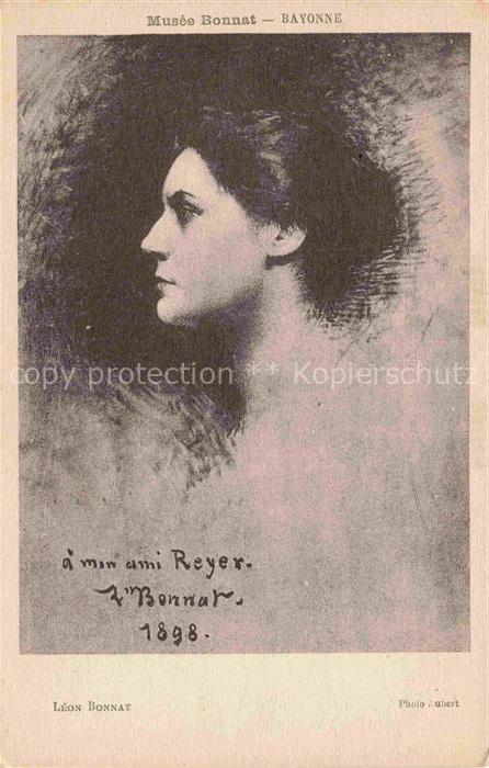 BONNAT Leon Kuenstlerkarte Bonnat Bayonne Frau