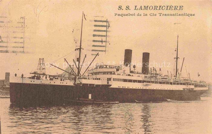 Dampfer Oceanliner ss Lamoriciere Paquebot Cie Transatlantique