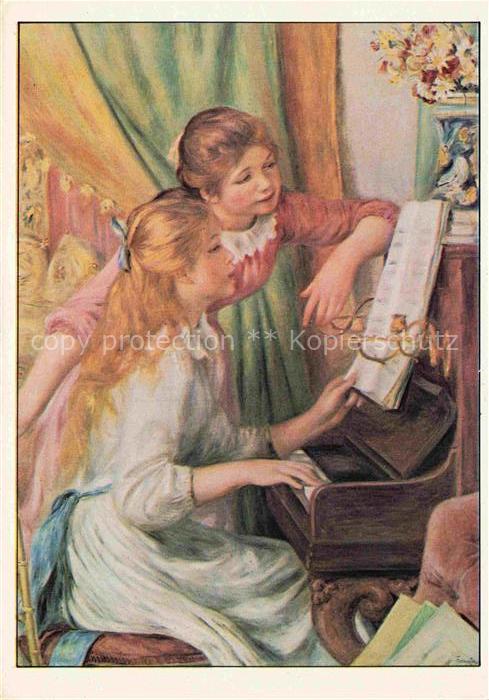 RENOIR Pierre-Auguste (1841-1919) Kuenstlerkarte Jeunes Filles au piano