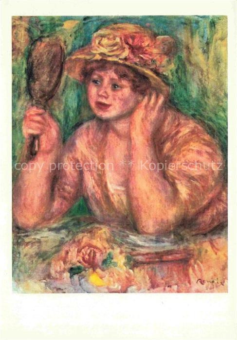 RENOIR Pierre-Auguste (1841-1919) Kuenstlerkarte Femme au Miroir