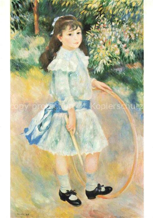 RENOIR Pierre-Auguste (1841-1919) Kuenstlerkarte Girl with a hoop