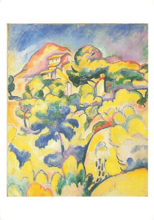 BRAQUE George (1882-1963) Kuenstlerkarte Landscape at La Giotat