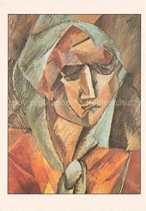 BRAQUE George (1882-1963) Kuenstlerkarte Tete de femme